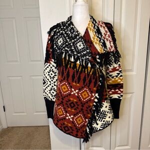 Idyllwind Fueled By  Lambert Cardigan Sweater Wrap Women’s  XS Aztec Fringe